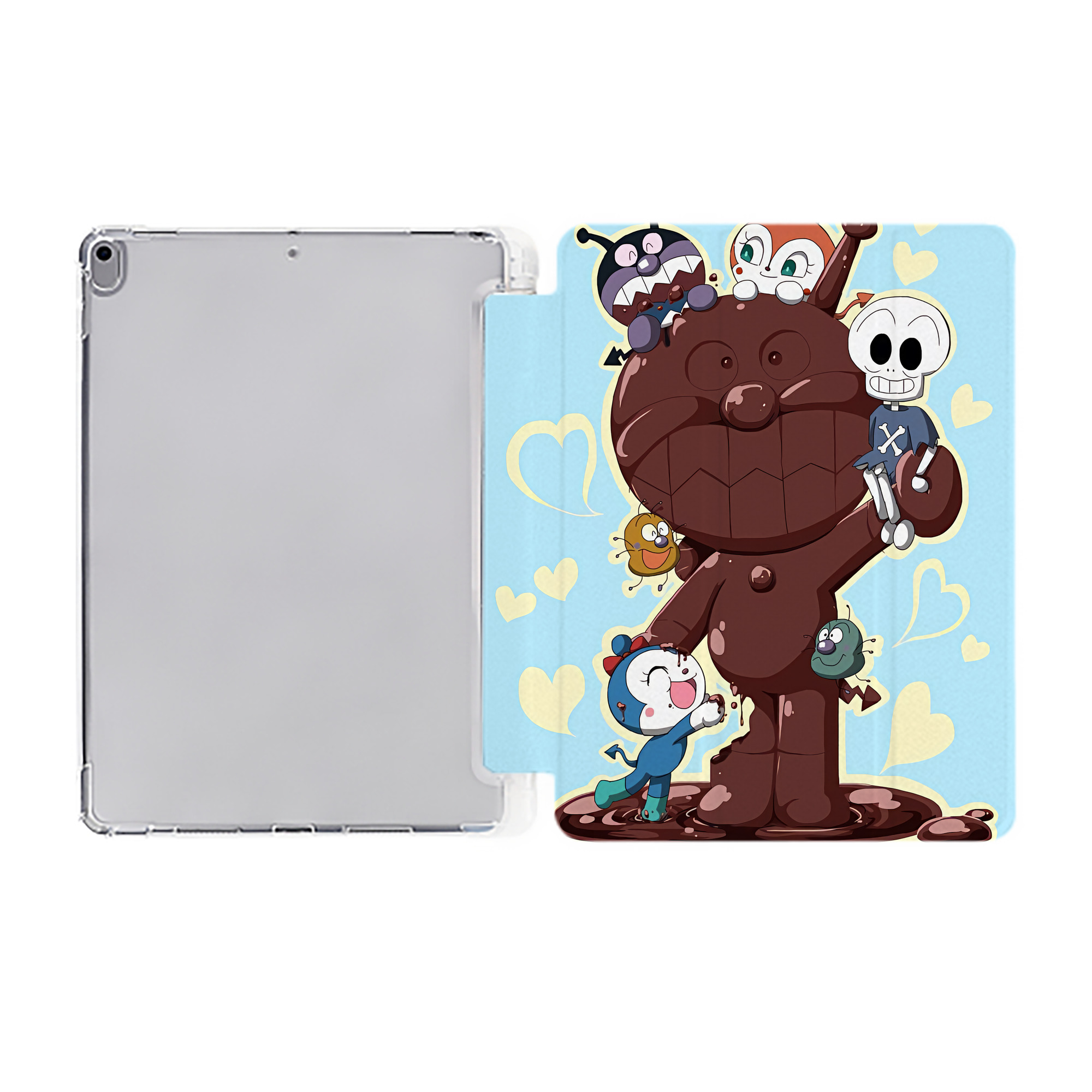 （画像用） アンパンマン Anpanman IPad ケース ペン収納付き 三つ折りスタンド PUレザー×シリコン 対応機種9.5/10.5/10.9インチ